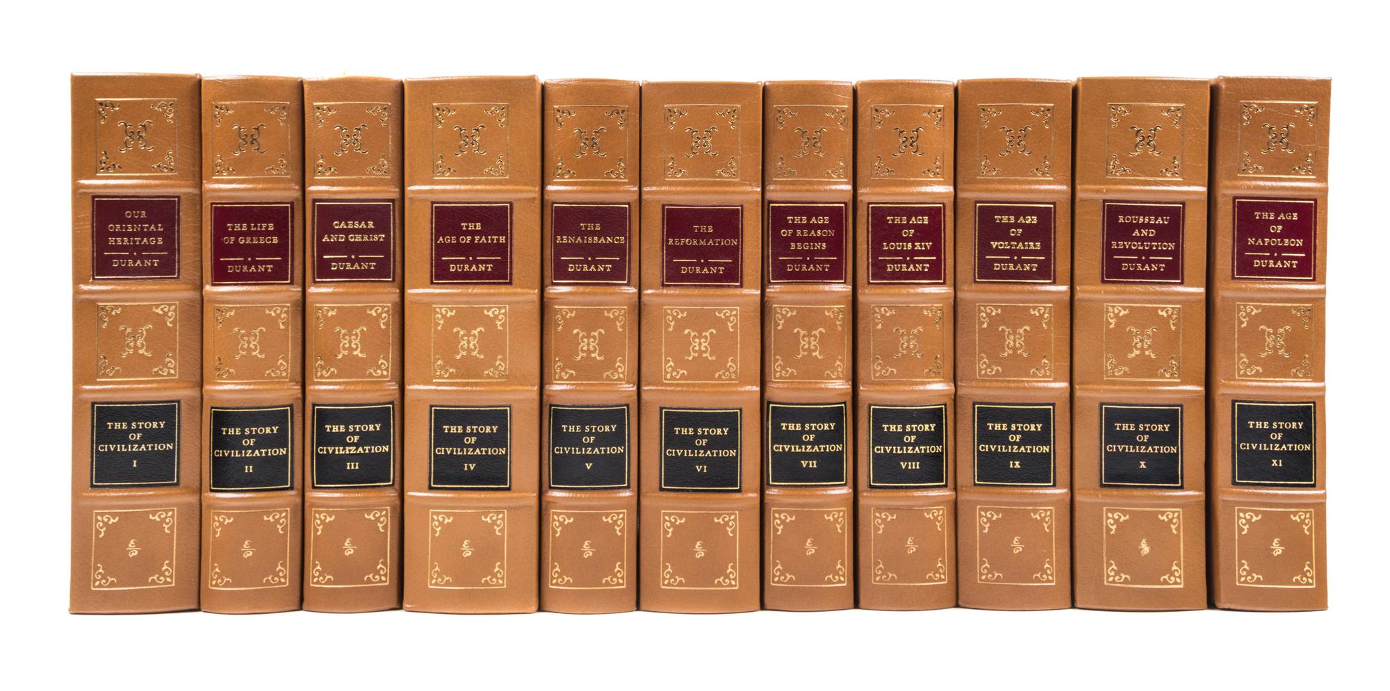 (EASTON PRESS) DURANT, WILL. The Story of Civilization. Norwalk, CT, 1992. 11 vols.
