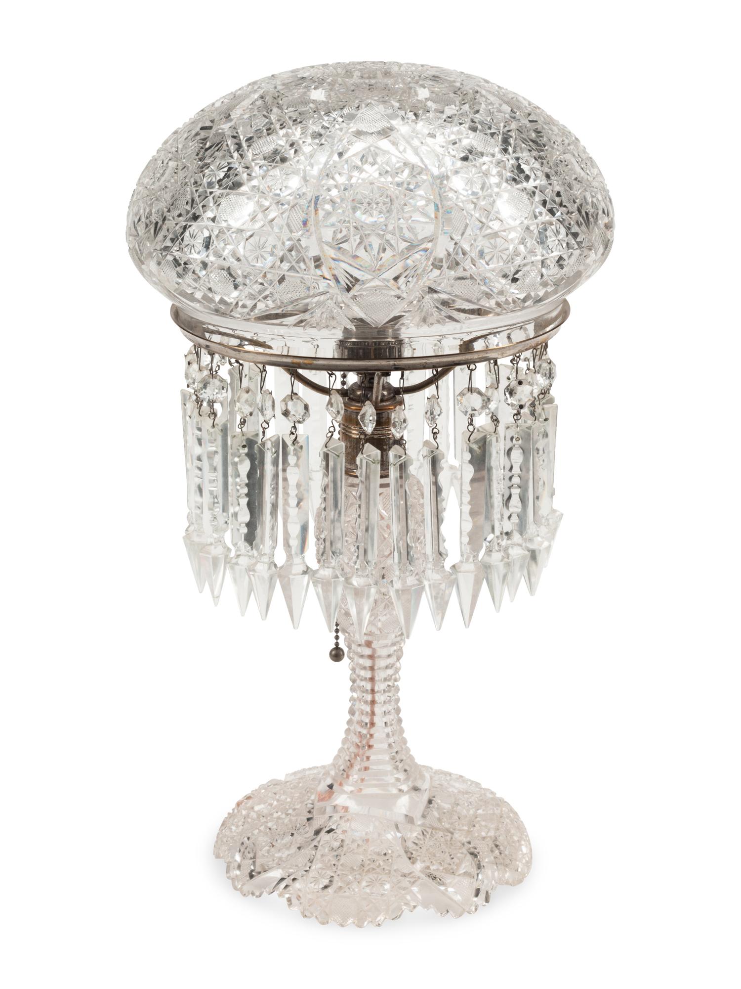 An American Cut Glass Table Lamp