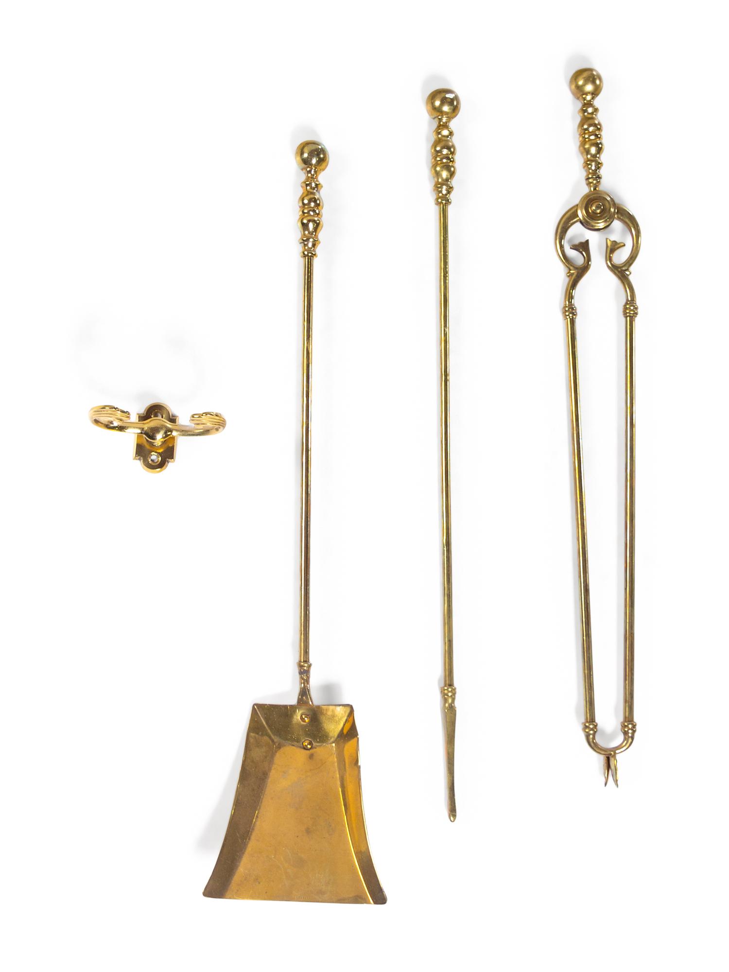 A Pair of Federal Brass Andirons