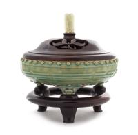 A Longquan Celadon Glazed Porcelain Censer — MING DYNASTY