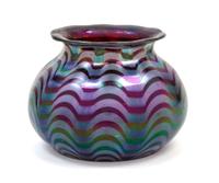 A Loetz Glass Vase Height 3 3/4 inches.