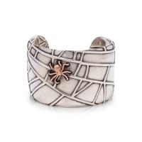 TIFFANY & CO., STERLING SILVER AND ROSE GOLD SPIDERWEB CUFF BRACELET