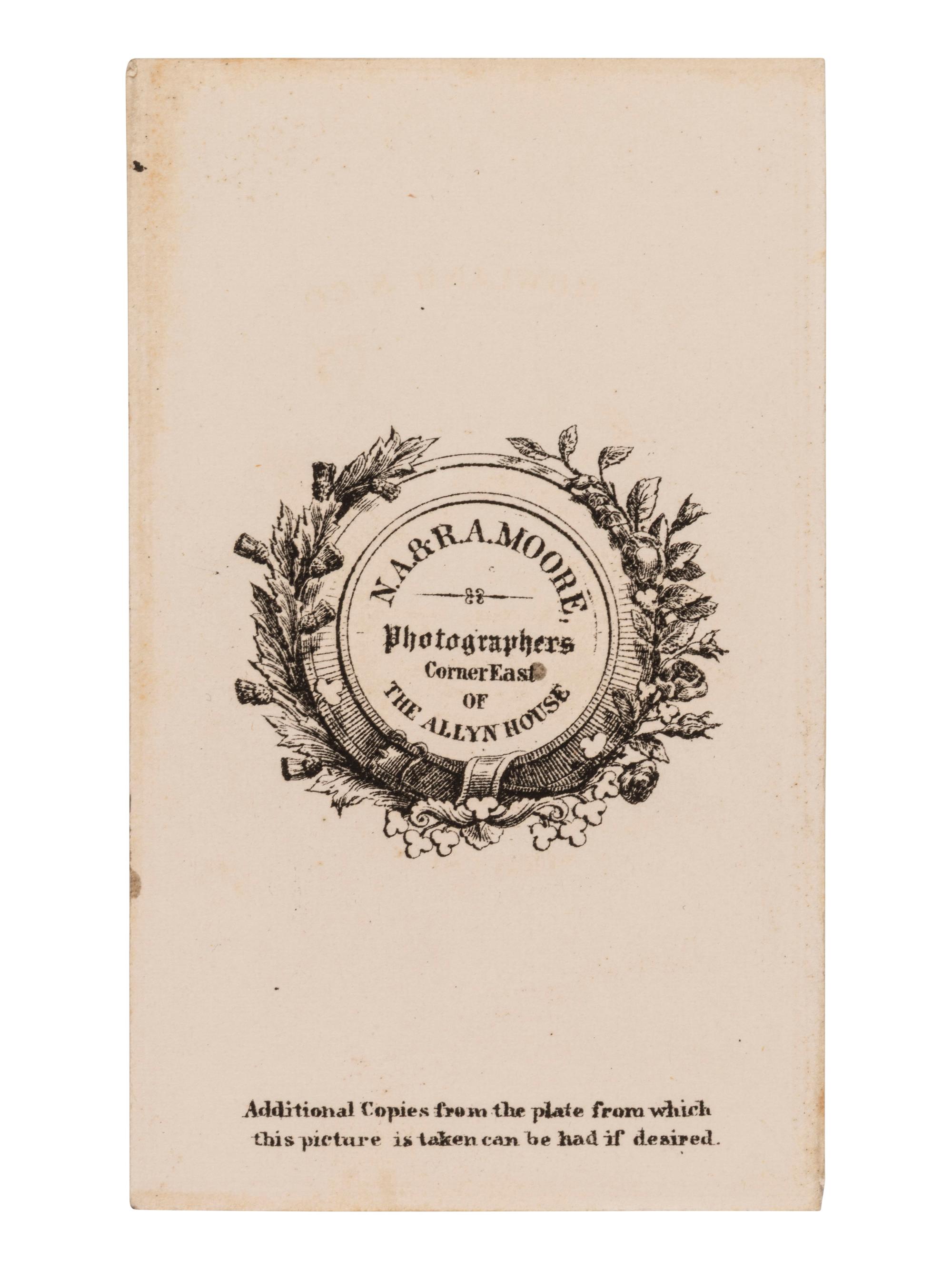 [REVOLUTIONARY WAR]. CDV of Revolutionary War survivor "Daniel Waldo, Aged 102." Hartford, CT, 1864.