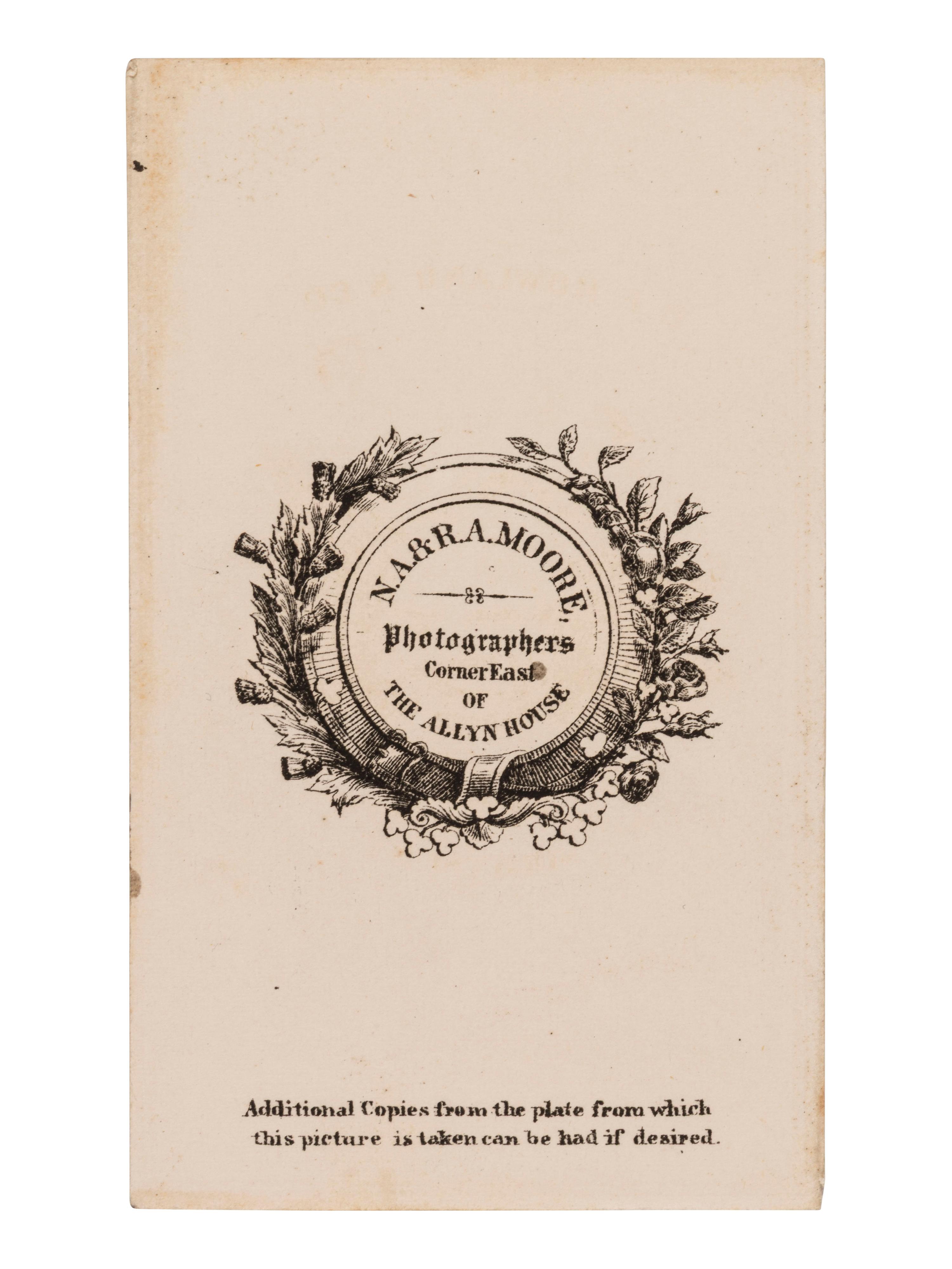 [REVOLUTIONARY WAR]. CDV of Revolutionary War survivor "Daniel Waldo, Aged 102." Hartford, CT, 1864.