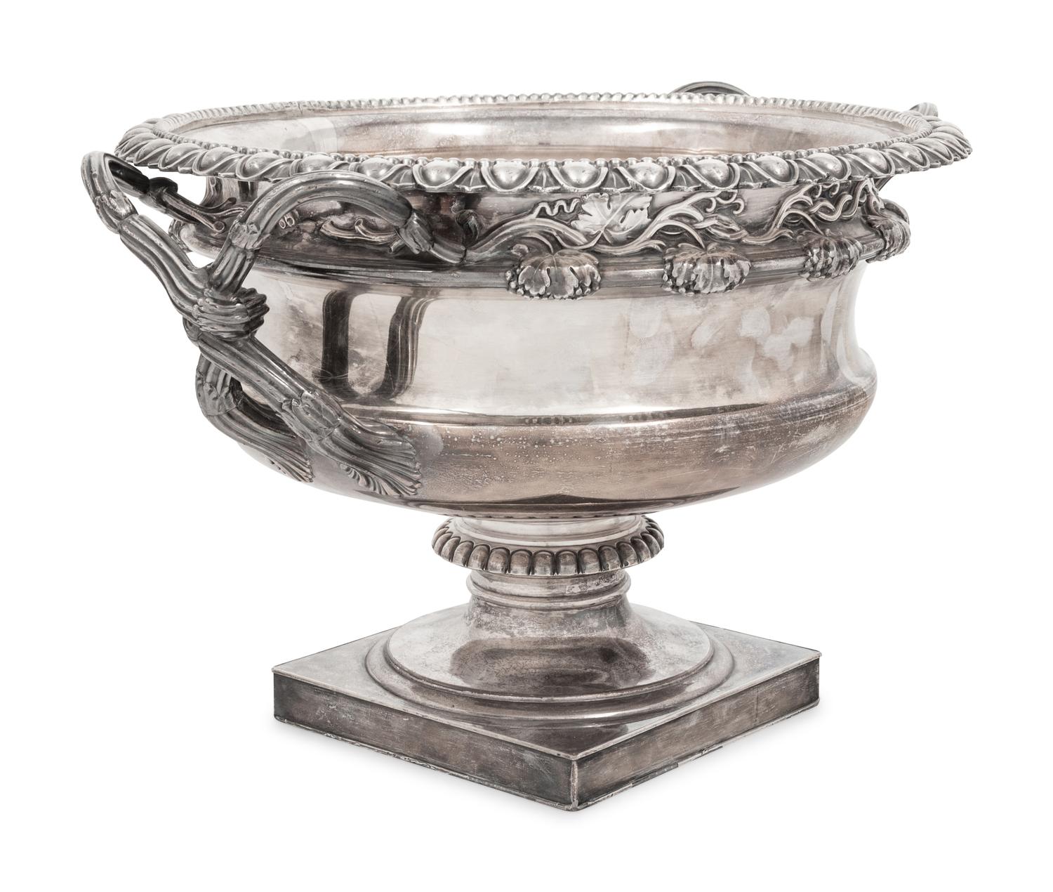 An English Silver-Plate Twin Handled Wine Cooler