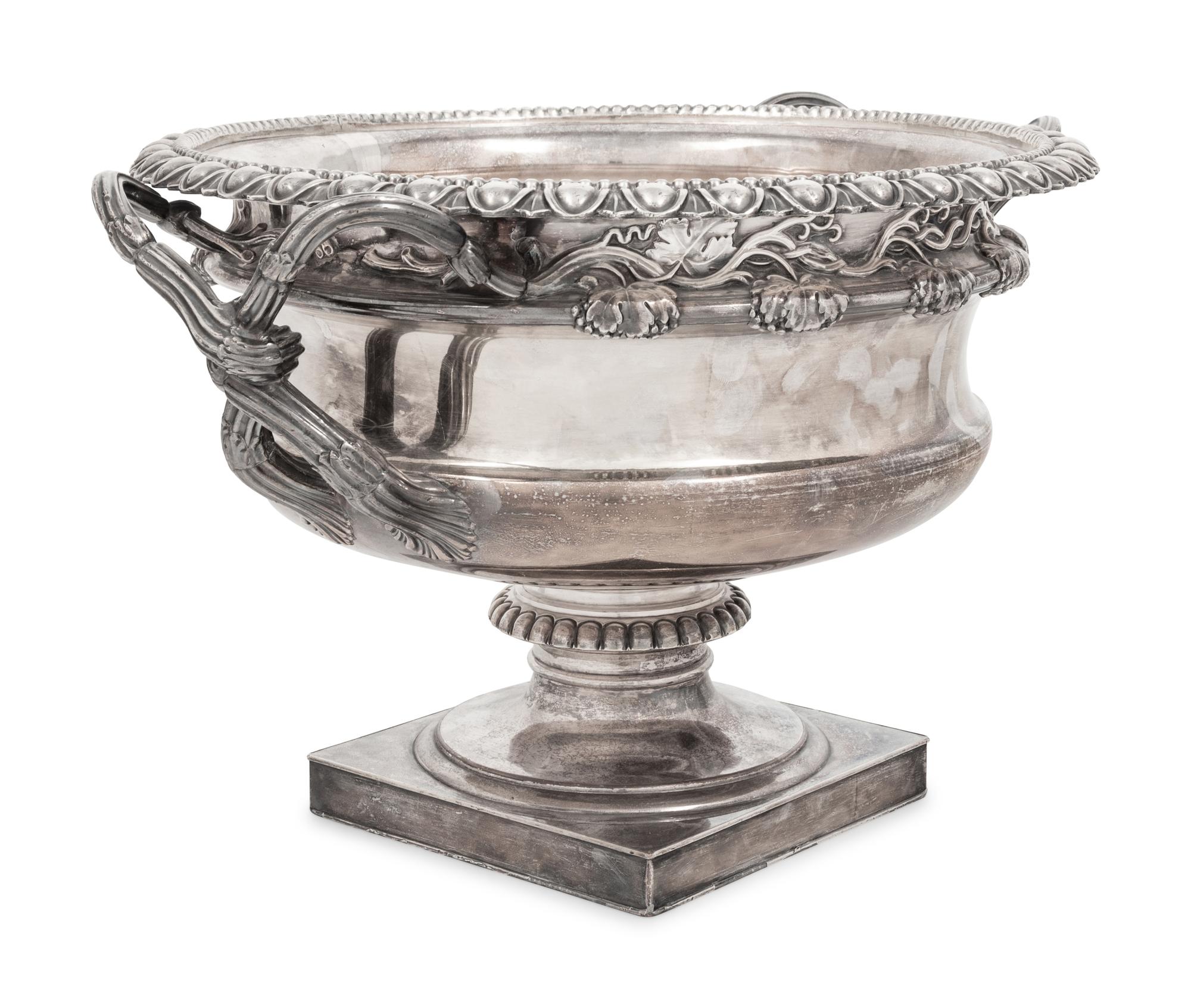 An English Silver-Plate Twin Handled Wine Cooler