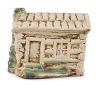 A Scarce Dalton, Ohio Stoneware Log Cabin Bank