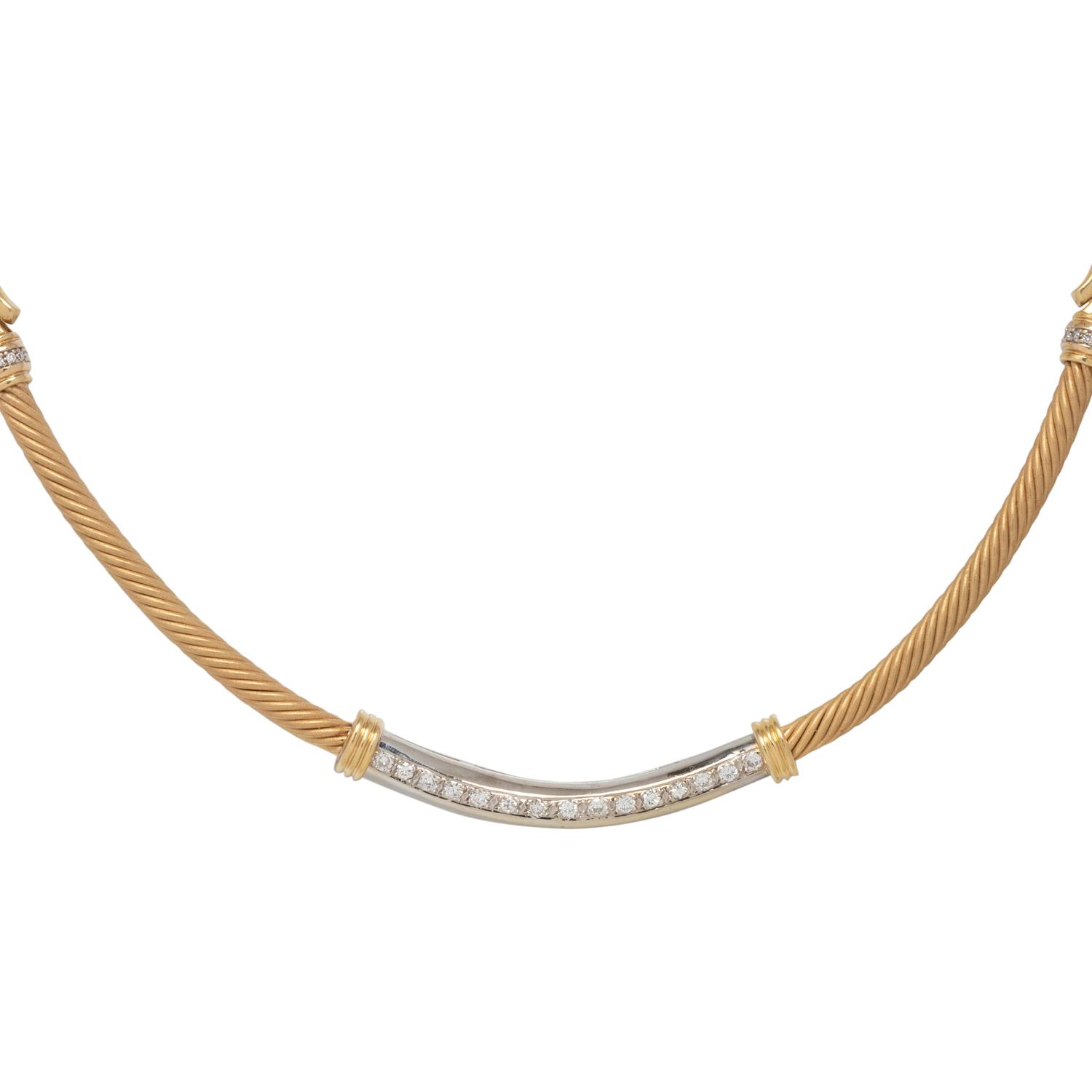 BICOLOR GOLD AND DIAMOND NECKLACE