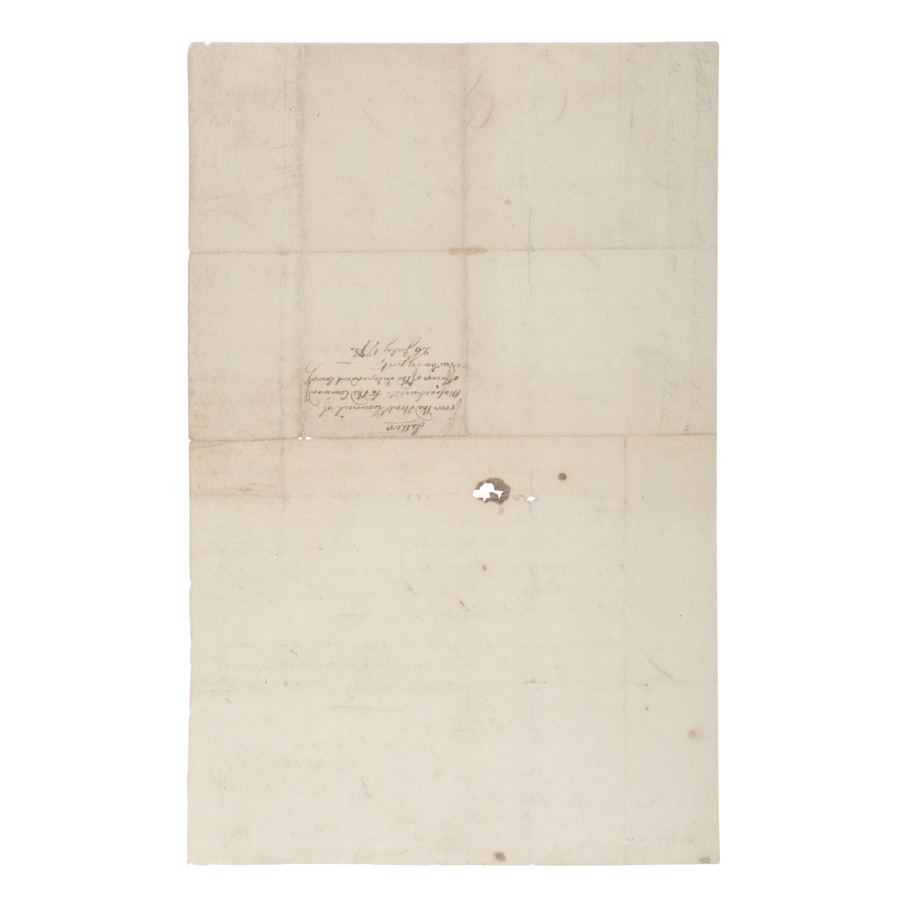 [Powell, Jeremiah (1720-1789)]. Manuscript document signed ("Jer. Powell") to the "Commanding Officer of the Independent Company, Newbury Port," Boston, 26 July 1778.