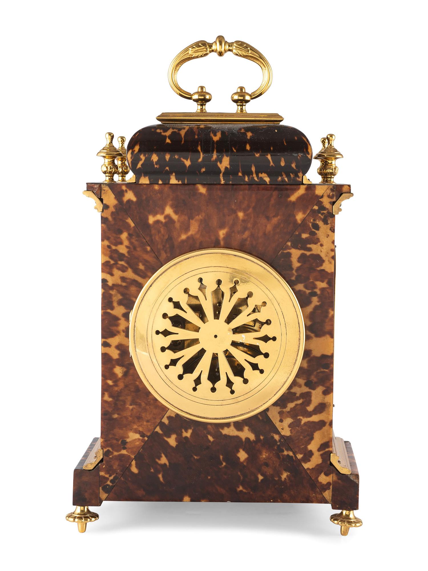 A French Tortoise Shell Carriage Clock