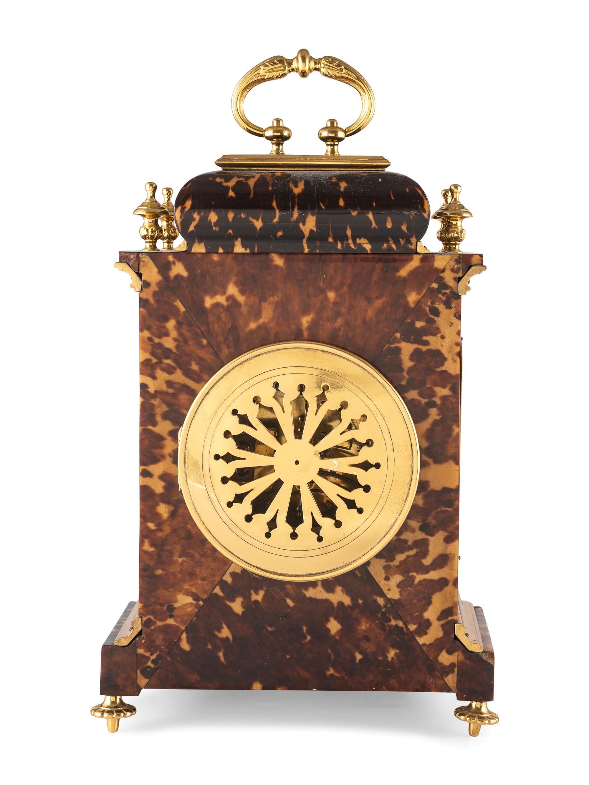 A French Tortoise Shell Carriage Clock