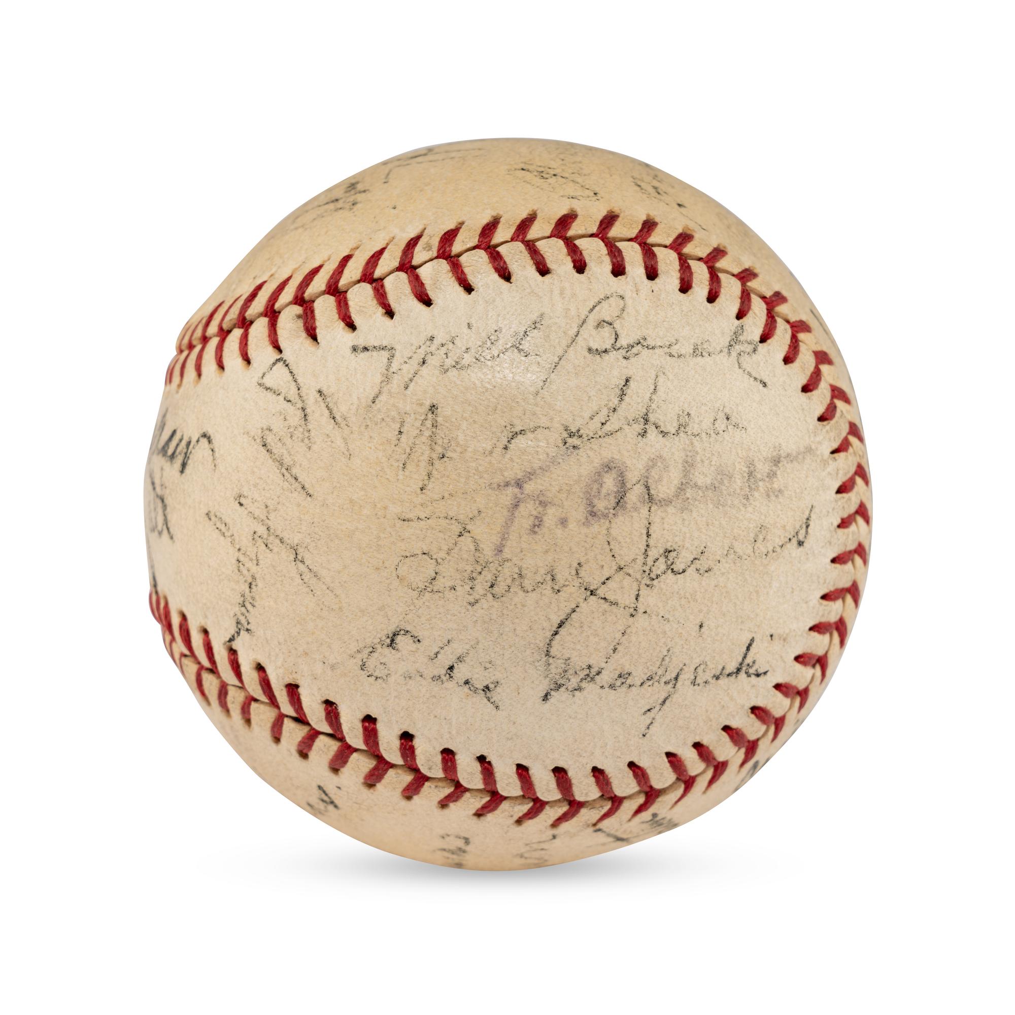 A 1934 Chicago White Sox Team Signed Autograph Baseball Featuring Al Simmons, Ted Lyons and Jocko Conlan (JSA Letter of Authenticity),
