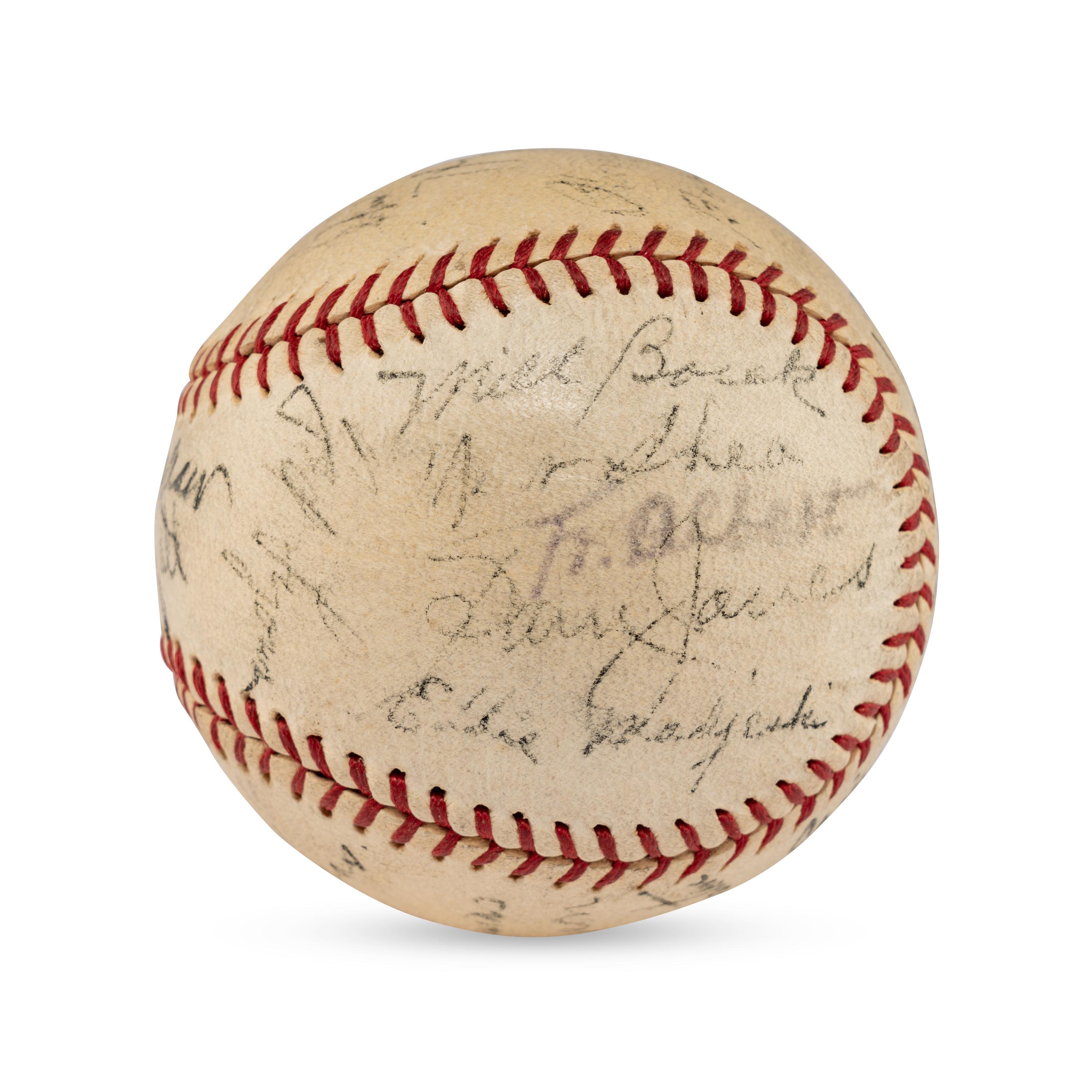 A 1934 Chicago White Sox Team Signed Autograph Baseball Featuring Al Simmons, Ted Lyons and Jocko Conlan (JSA Letter of Authenticity),