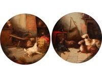Awaiting the Master's Return: A Pair of Paintings