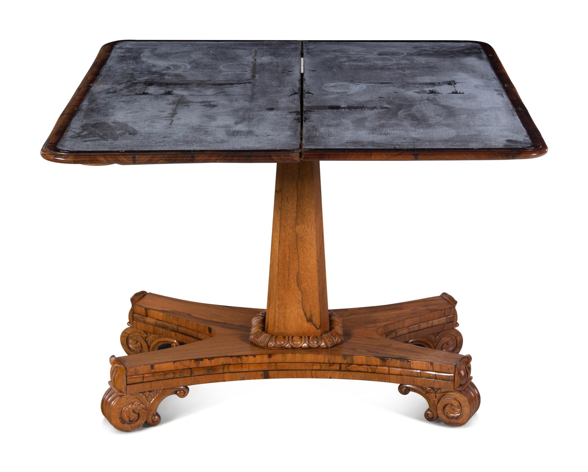 A Regency Rosewood Flip-Top Table