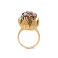 DIAMOND AND MULTIGEM FLOWER RING