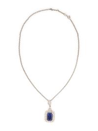 TANZANITE AND DIAMOND PENDANT NECKLACE