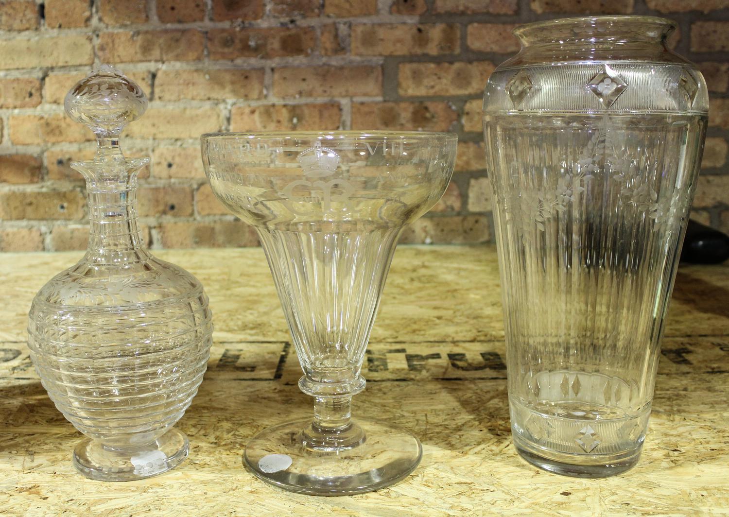 Three Glass Articles Height of 12 inches.