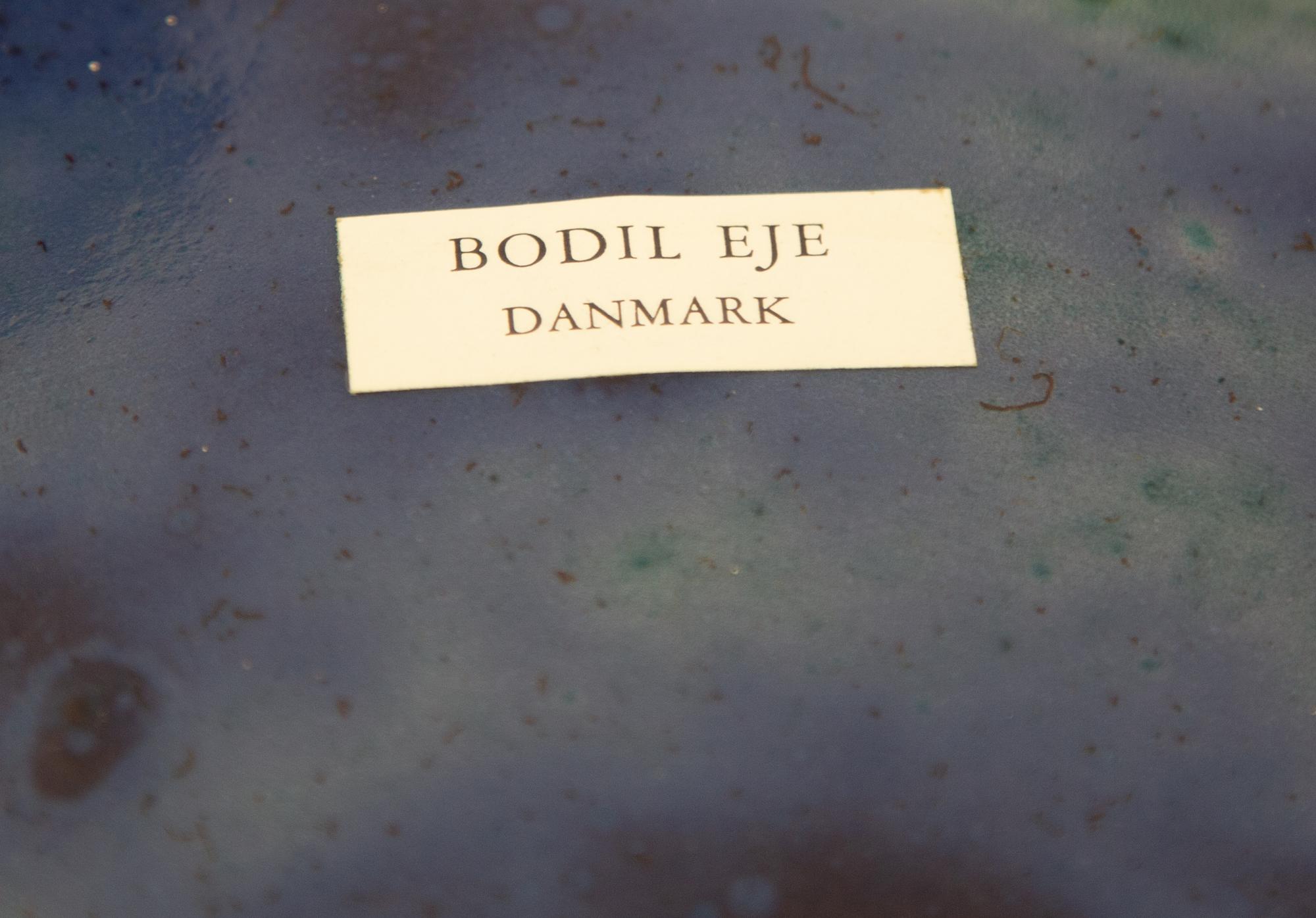 Three Enameled Copper Plates by Bodil Eje (Danish, 20th Century)