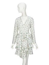 LOUIS VUITTON, FLORAL SILK RUFFLE DRESS
