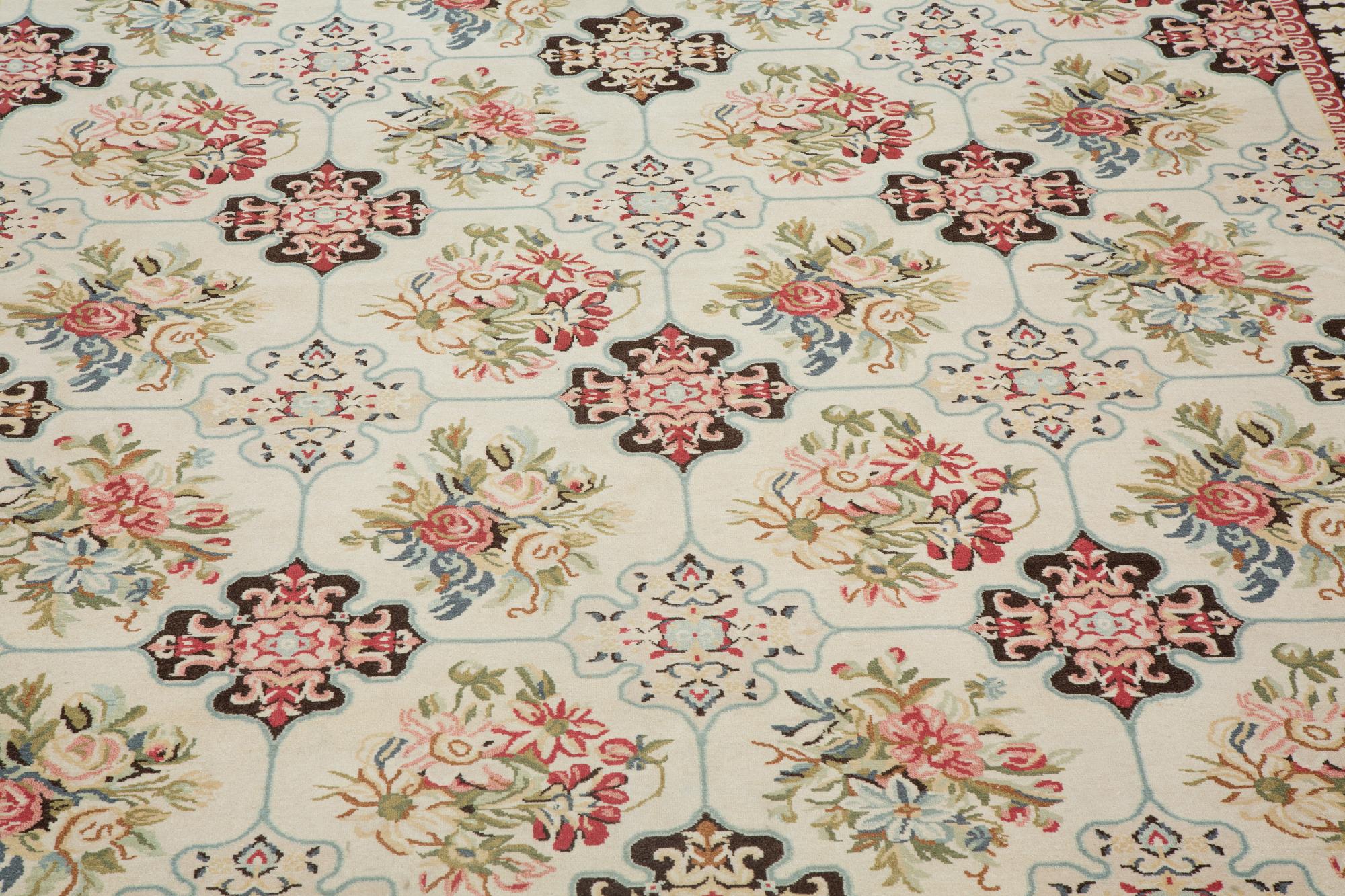 An Indian Floral Design Wool Rug