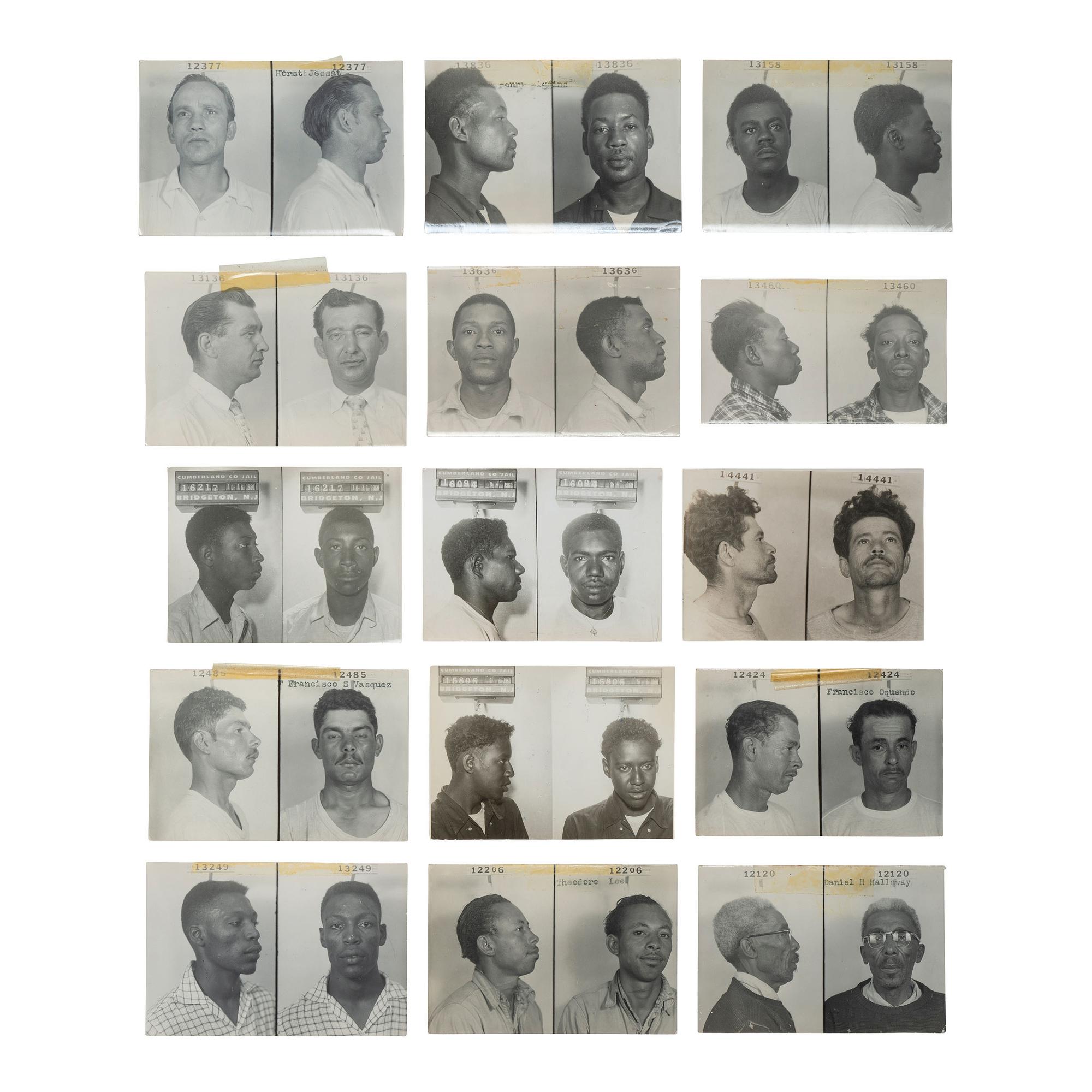 [Crime and Punishment] Group of 43 Mugshots from the Cumberland County Jail, ca. 1950s