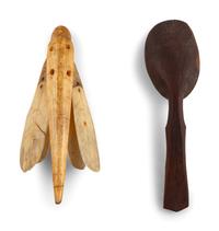 Yup'ik Painted Wood Spoon and Walrus Ivory Dragonfly
