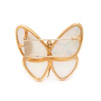 VAN CLEEF & ARPELS, MOTHER-OF-PEARL AND DIAMOND BUTTERFLY BROOCH
