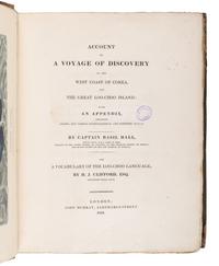 HALL, Basil, Captain (1788-1844). Account of a Voyage of Discovery to the West Coast of Corea, and the Great Loo-Choo Island... London: John Murray, 1818.