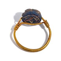 A Romano-Egyptian Gold Scarab Ring