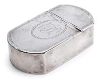 Silver snuff box maker's mark "decosta," probably caton decosta, raleigh, nc, circa 1800