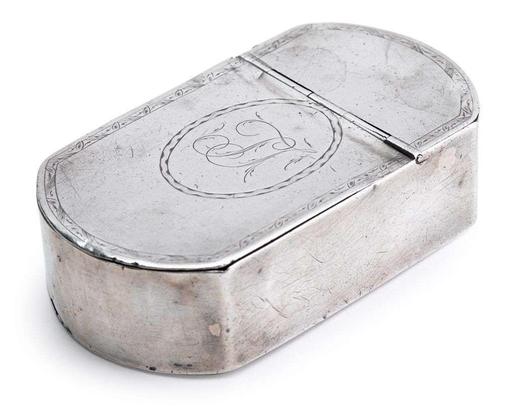 Silver snuff box maker's mark "decosta," probably caton decosta, raleigh, nc, circa 1800