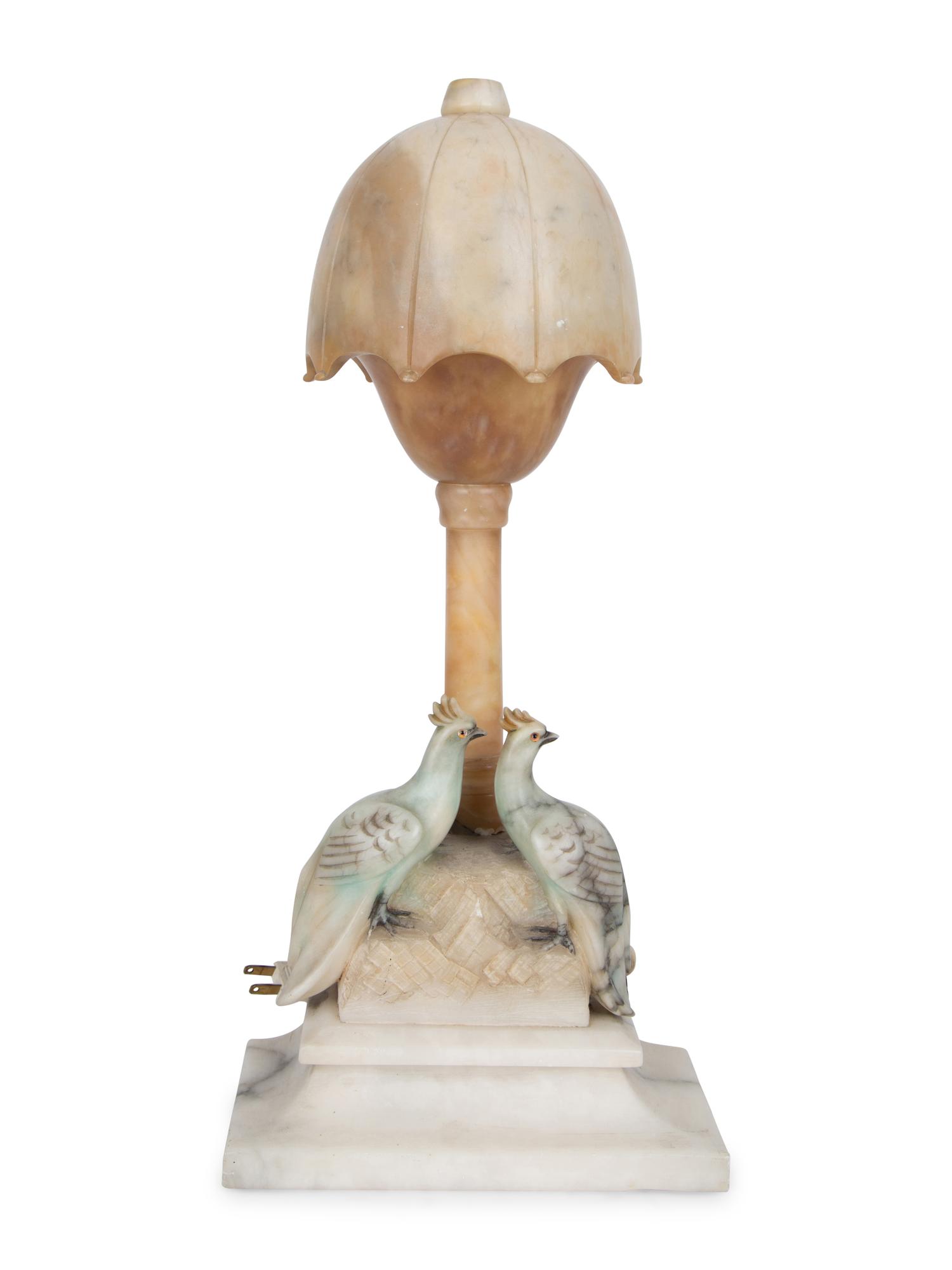 An Italian Alabaster Lamp — LATE 19TH/EARLY 20TH CENTURY