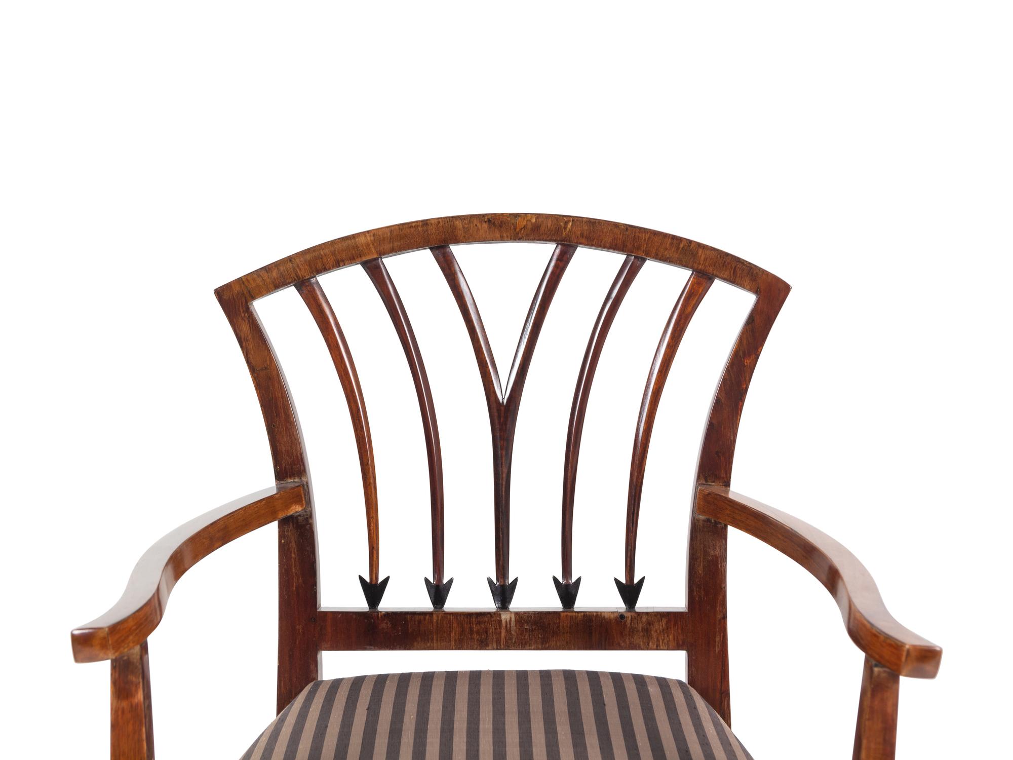 An Austrian Neoclassical Walnut Armchair