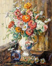 Edgar Forkner, (American, 1867-1945), Flowers at Window