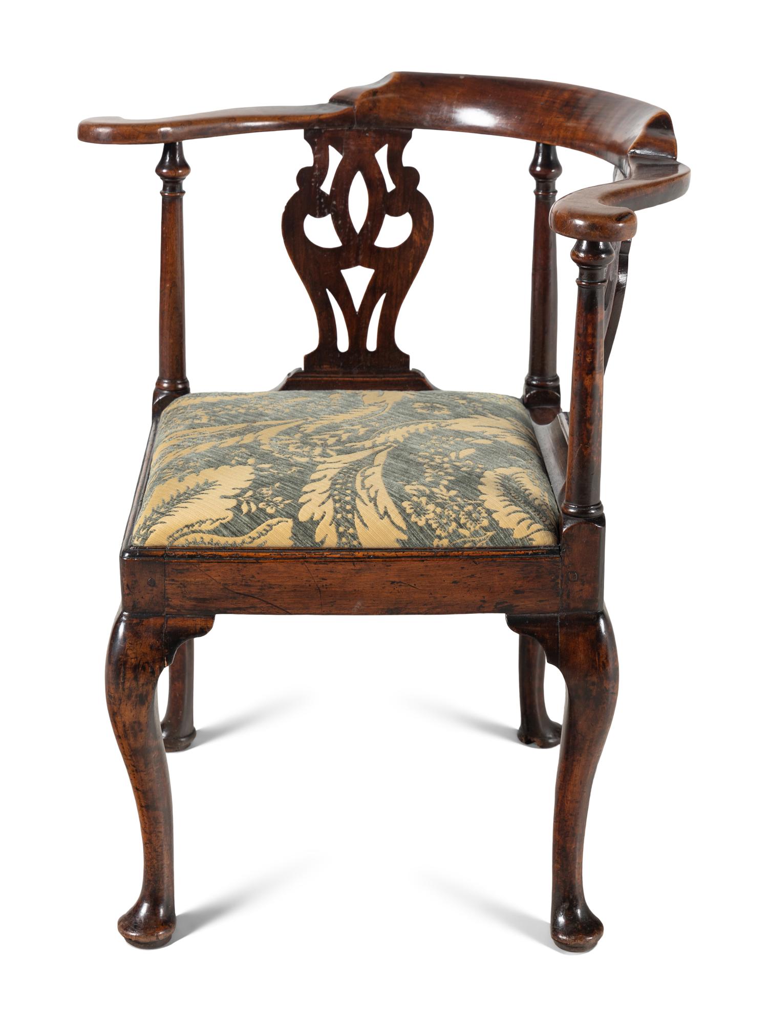 A George III Mahogany Corner Chair