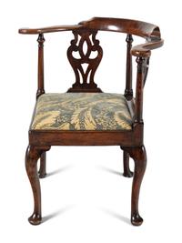 A George III Mahogany Corner Chair
