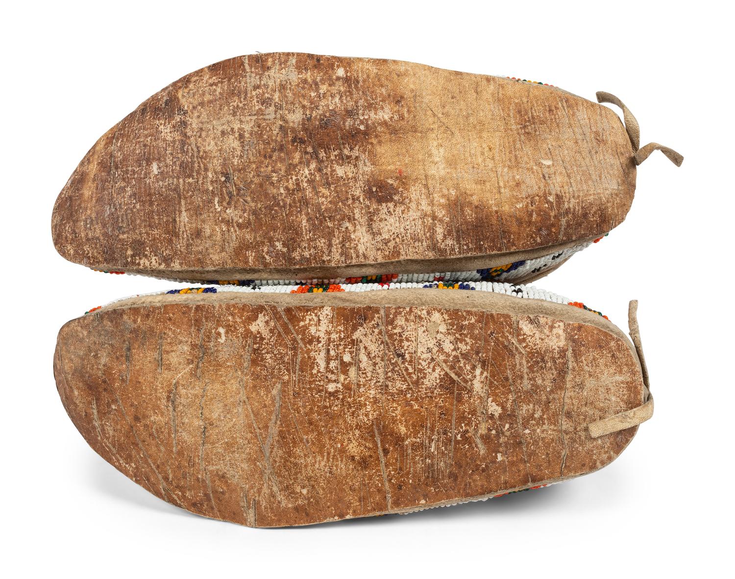 Northern Plains Beaded Hide Moccasins