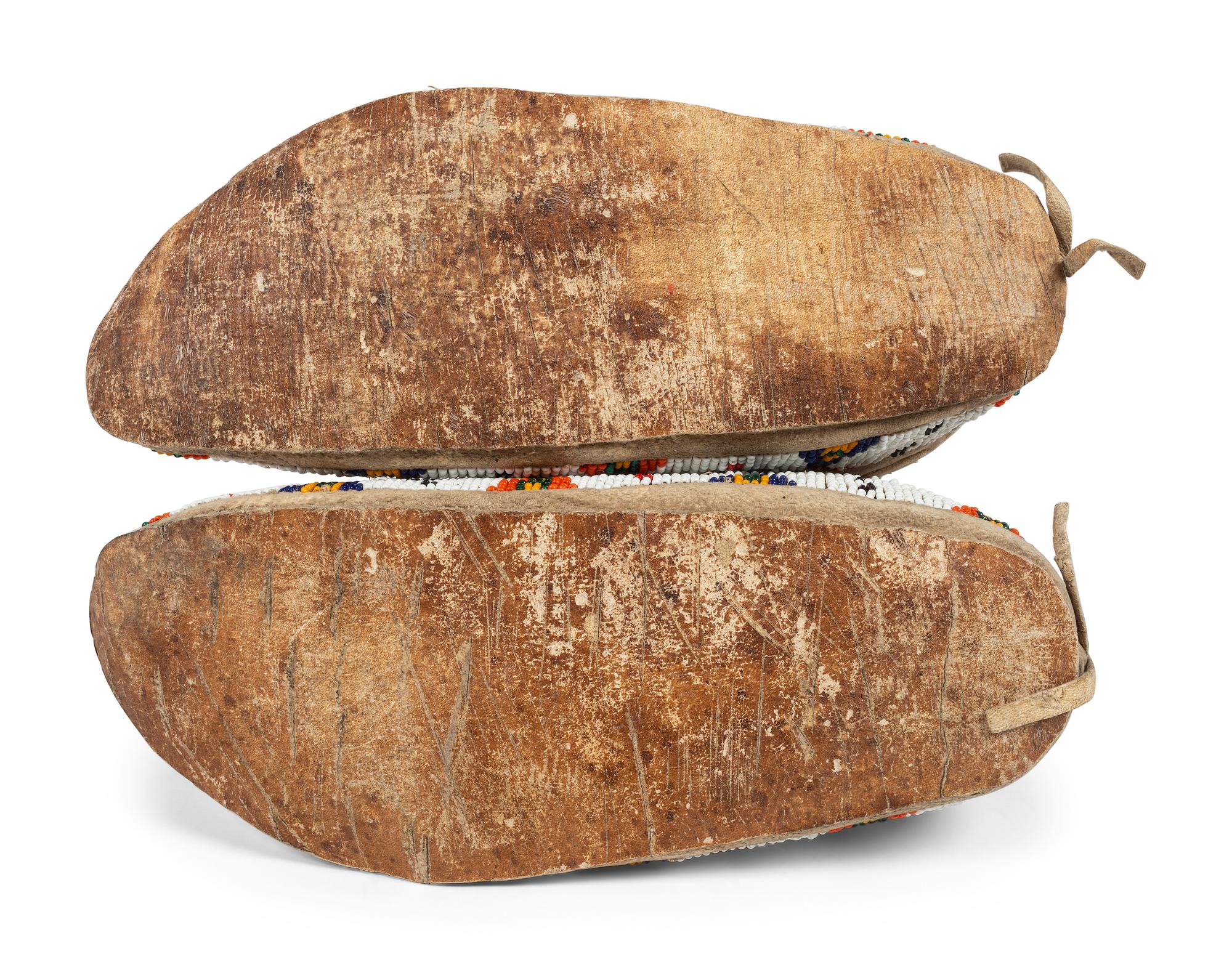 Northern Plains Beaded Hide Moccasins