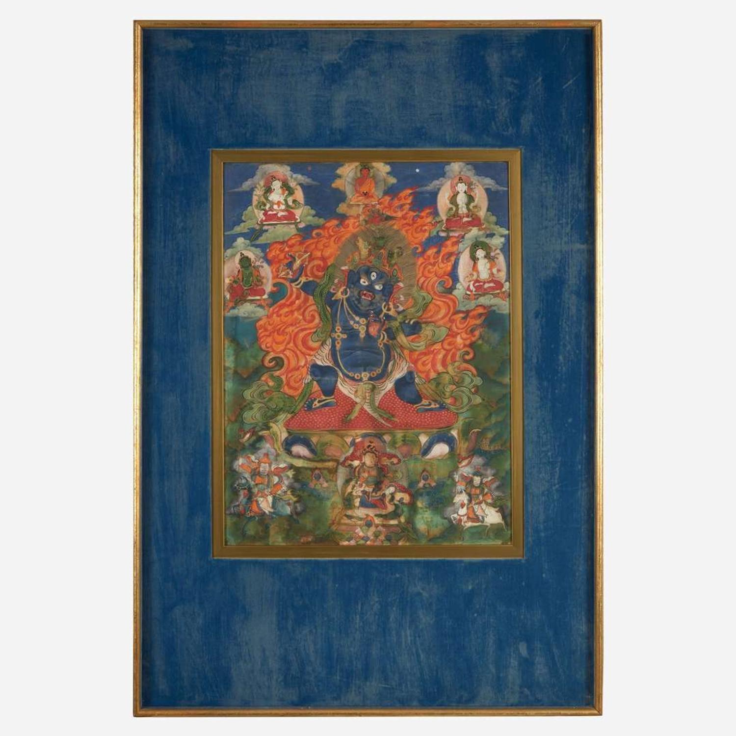 A Tibetan Thanka depicting Vajrapani 唐卡绘金刚手菩萨 19th century or earlier ???????