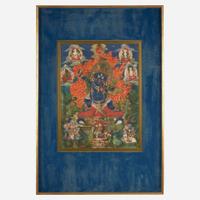 A Tibetan Thanka depicting Vajrapani 唐卡绘金刚手菩萨 19th century or earlier ???????