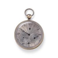GILT-METAL AND SILVER OPEN FACE POCKET WATCH
