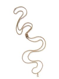 YELLOW GOLD, DIAMOND, AND ENAMEL FOB CHAIN