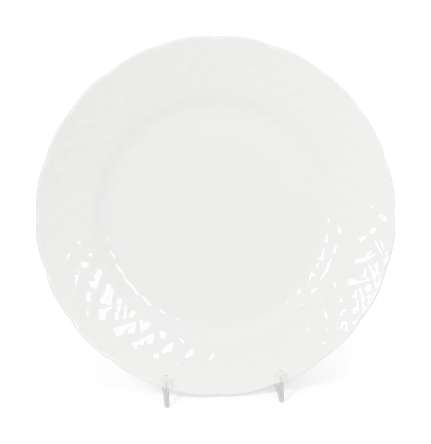 A Set of Twenty-Two Bernardaud Limoges Vannerie Porcelain Dinner Plates