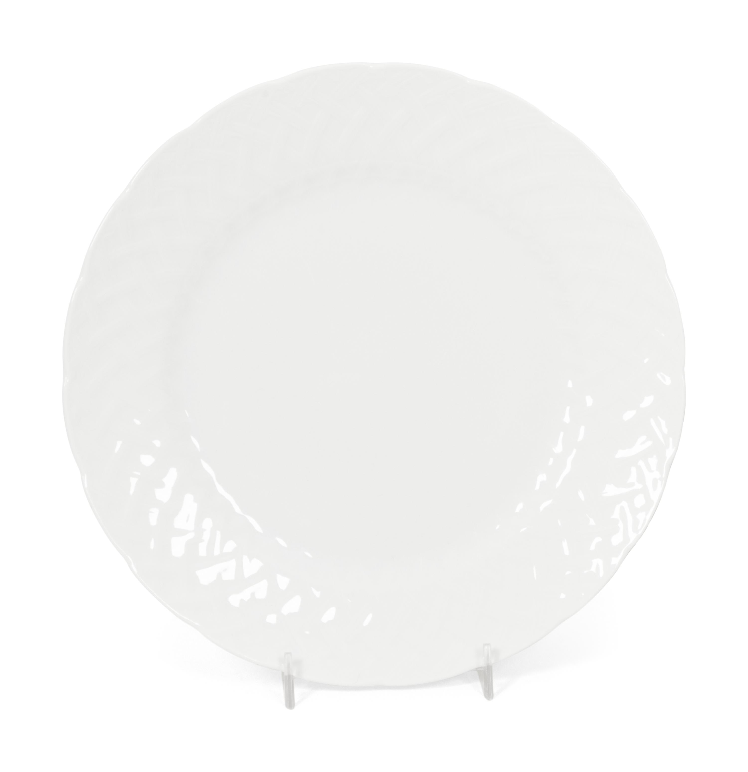 A Set of Twenty-Two Bernardaud Limoges Vannerie Porcelain Dinner Plates