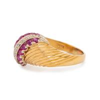 YELLOW GOLD, RUBY AND DIAMOND RING