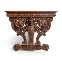 A French Renaissance Revival Walnut Library Table