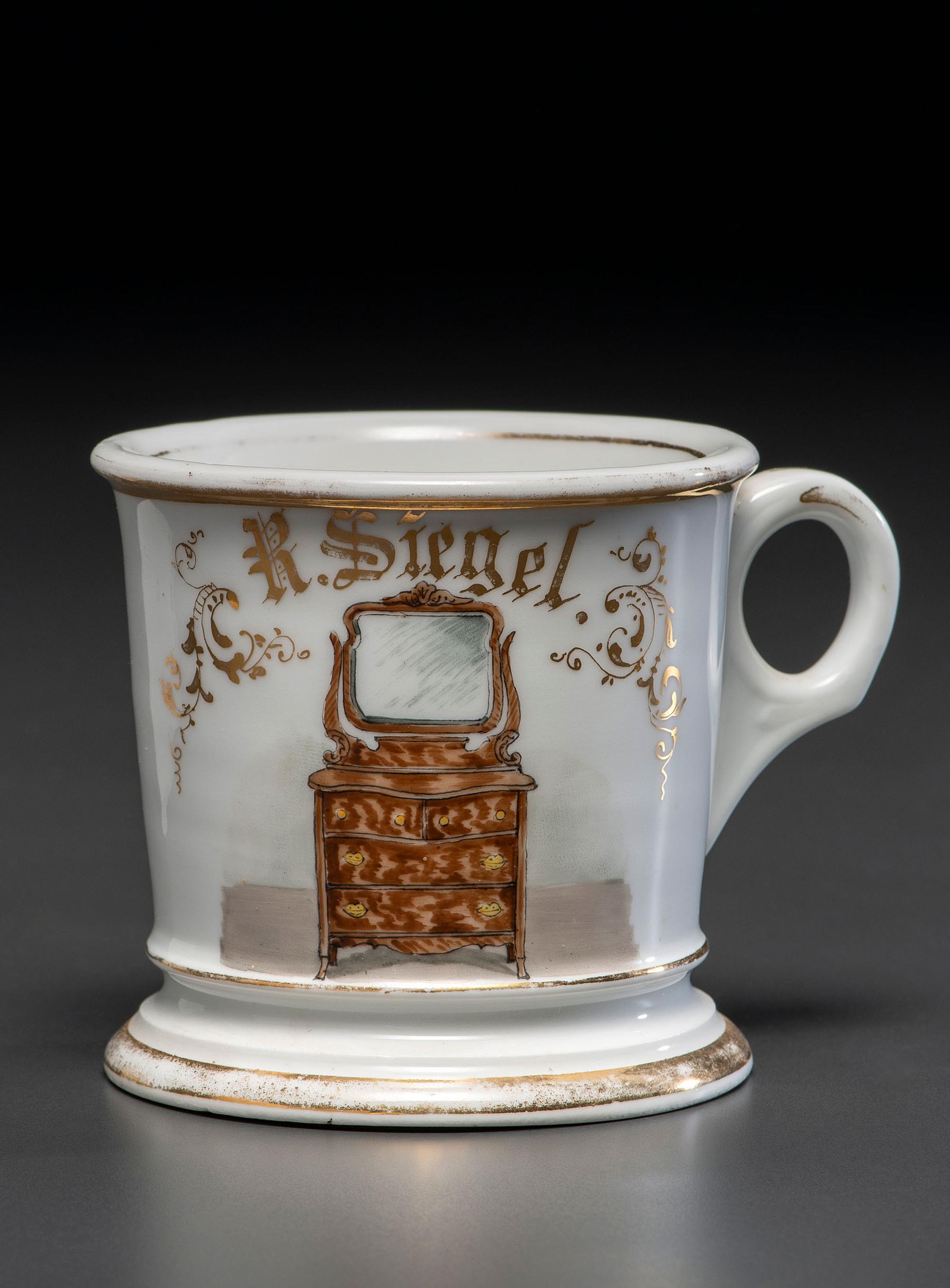 A Furniture Maker or Salesman's Porcelain Occupational Shaving Mug