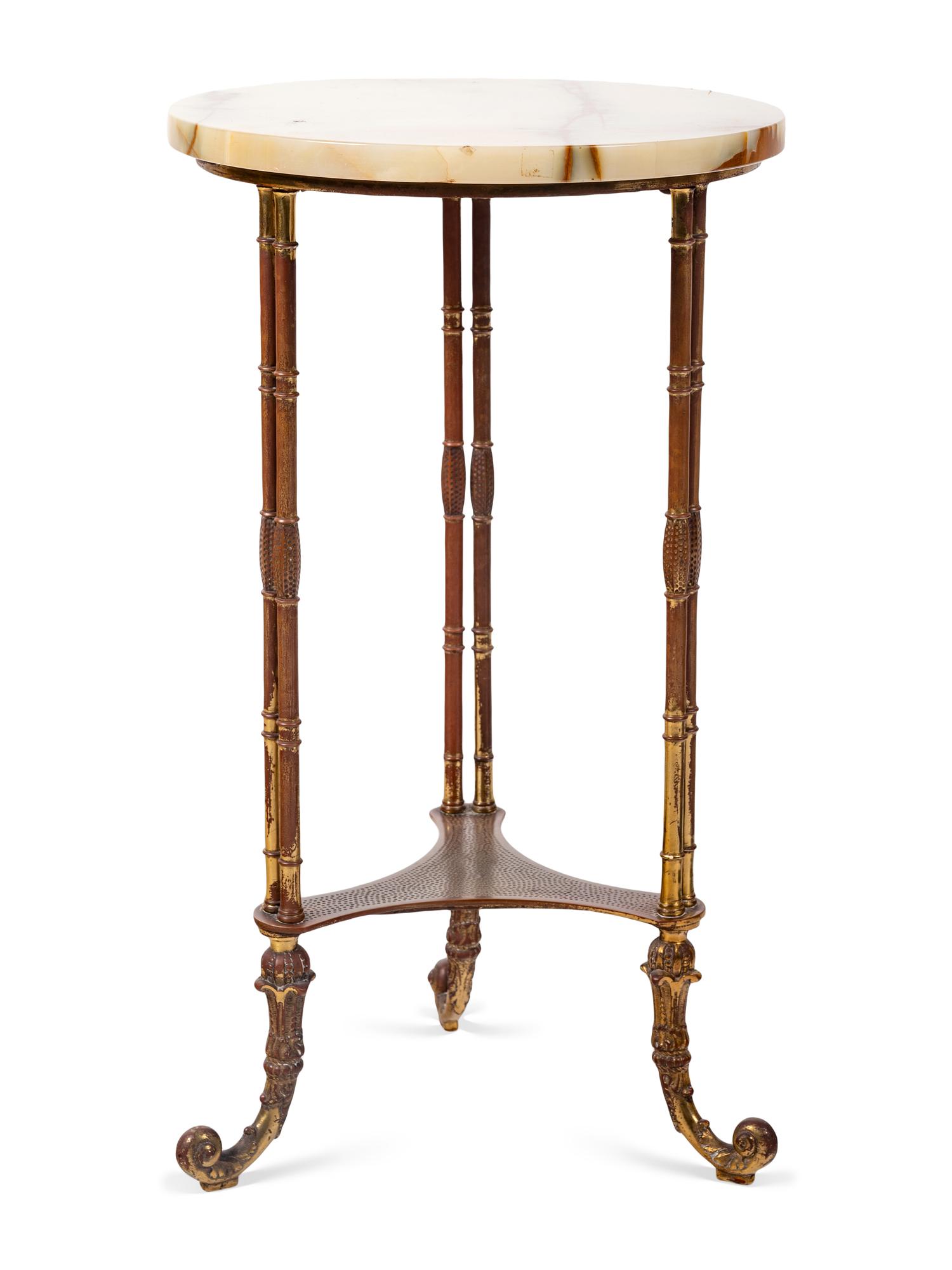 A Victorian Brass and Onyx Side Table