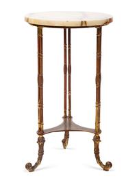 A Victorian Brass and Onyx Side Table